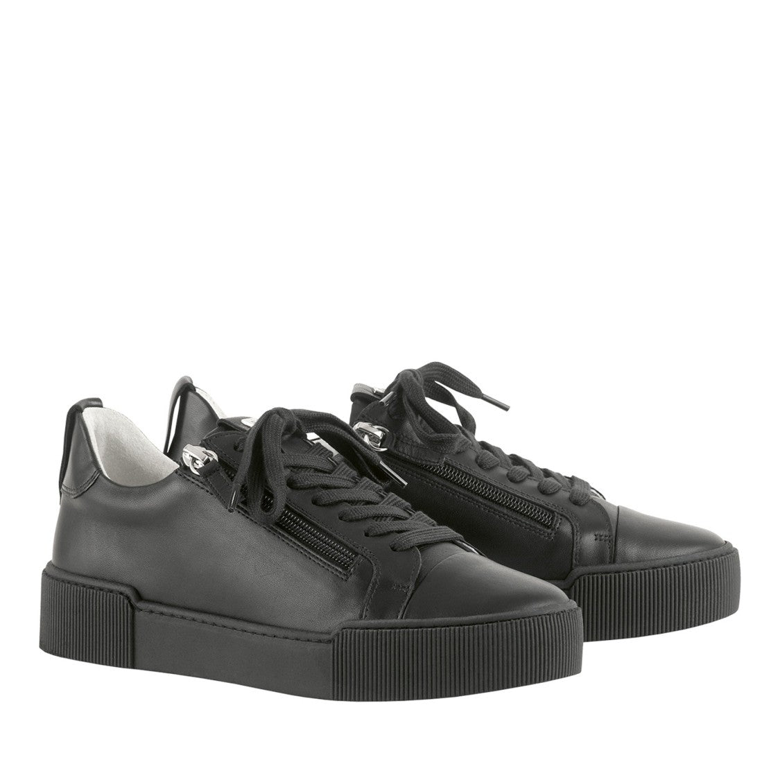 Högl Black Leather Wedge Sneakers