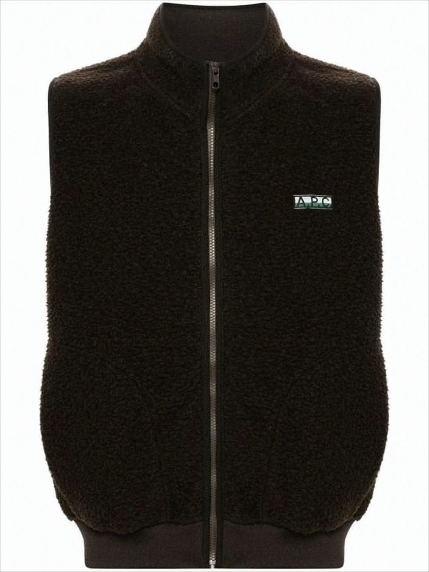 A.P.C. Textured Plush Black Vest