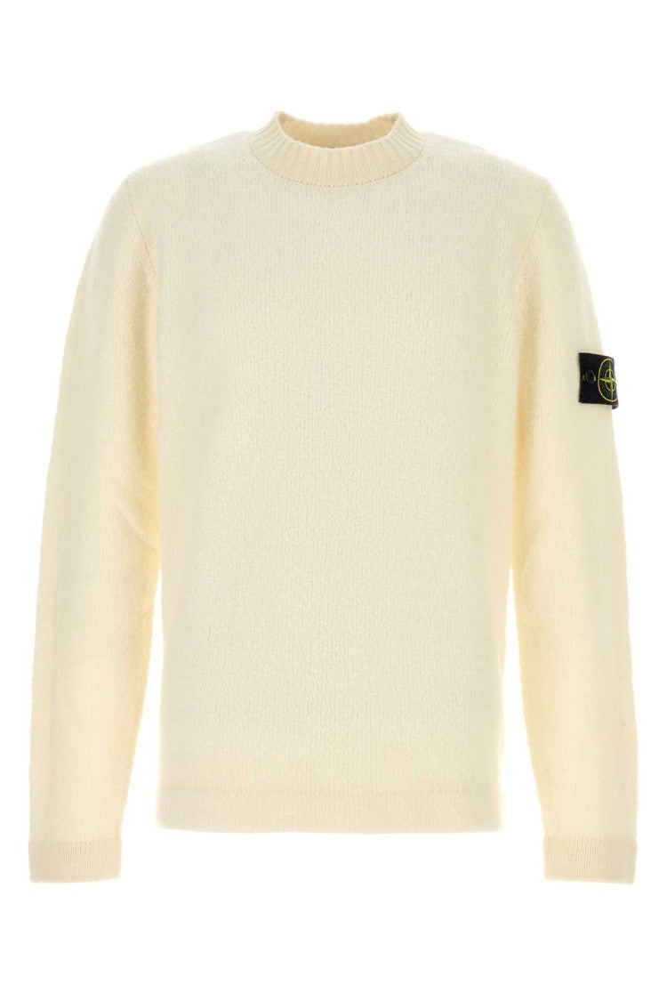 Stone Island Ivory Wool Blend Sweater