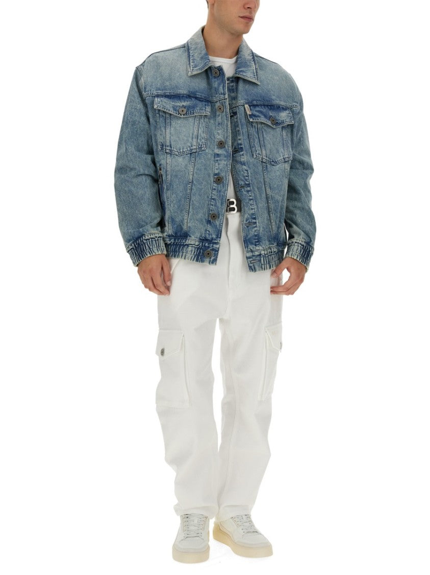 Balmain Faded Blue Cotton Denim Jacket