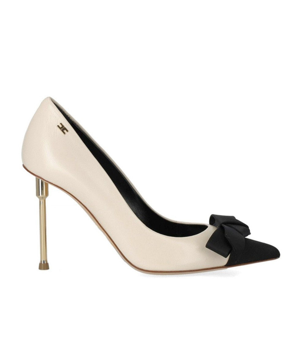 Elisabetta Franchi Butter Black Pump With Bow