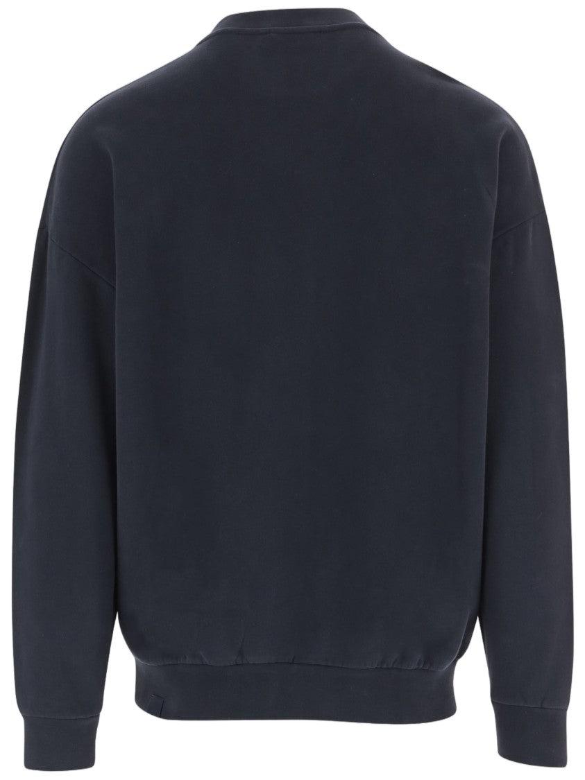 Darkpark Navy Ribbed Cotton Sweatshirt