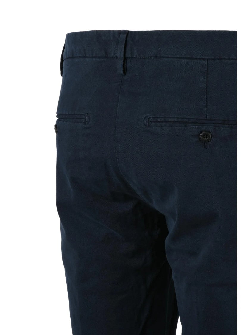 Dondup Blue Spiritissimo Tailored Stretch Cotton Trousers