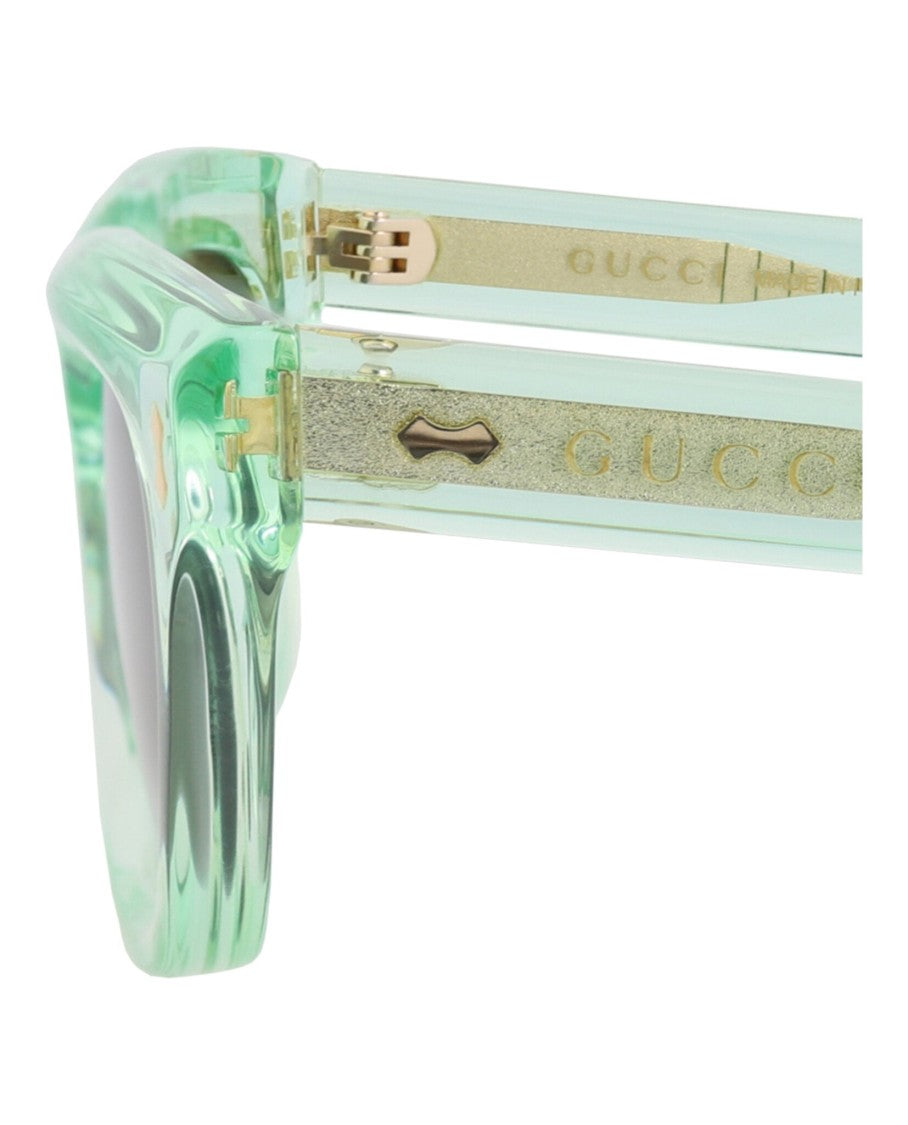 Gucci Square-Frame Recycled Acetate Sunglasses With Gold-Tone Accents