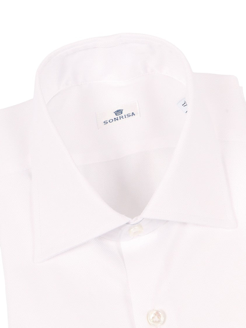 Sonrisa White Pointed Collar Casual Shirt