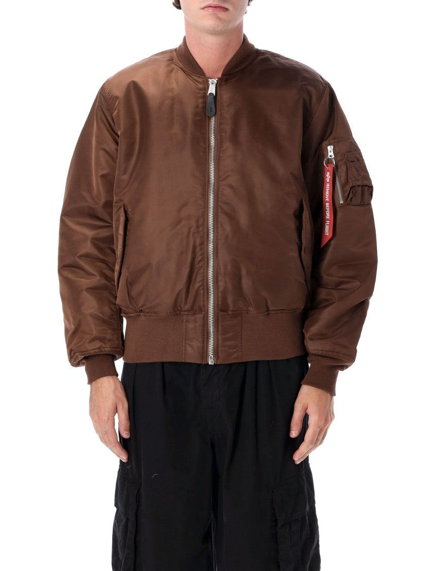 Alpha Industries Brown Reversible Utility Pocket Ma-1 Bomber Jacket
