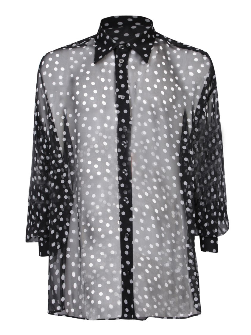 Dolce & Gabbana Oversized Silk Shirt With Polka Dots