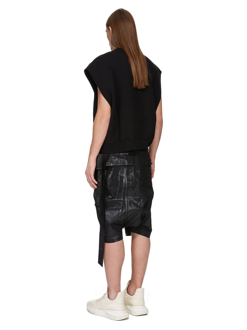 Drkshdw By Rick Owens Oversized Black T-Shirt With Structured Shoulders