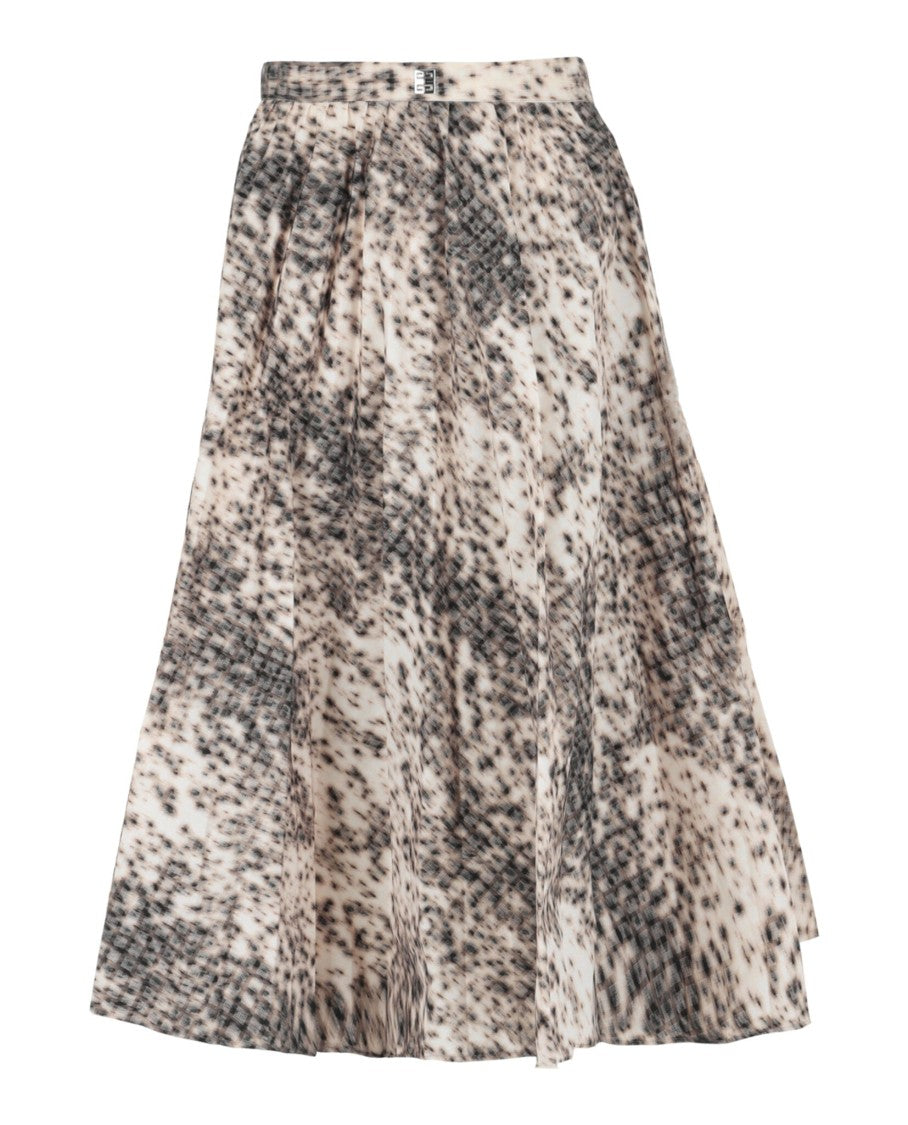 Givenchy Printed Pleated Midi Skirt