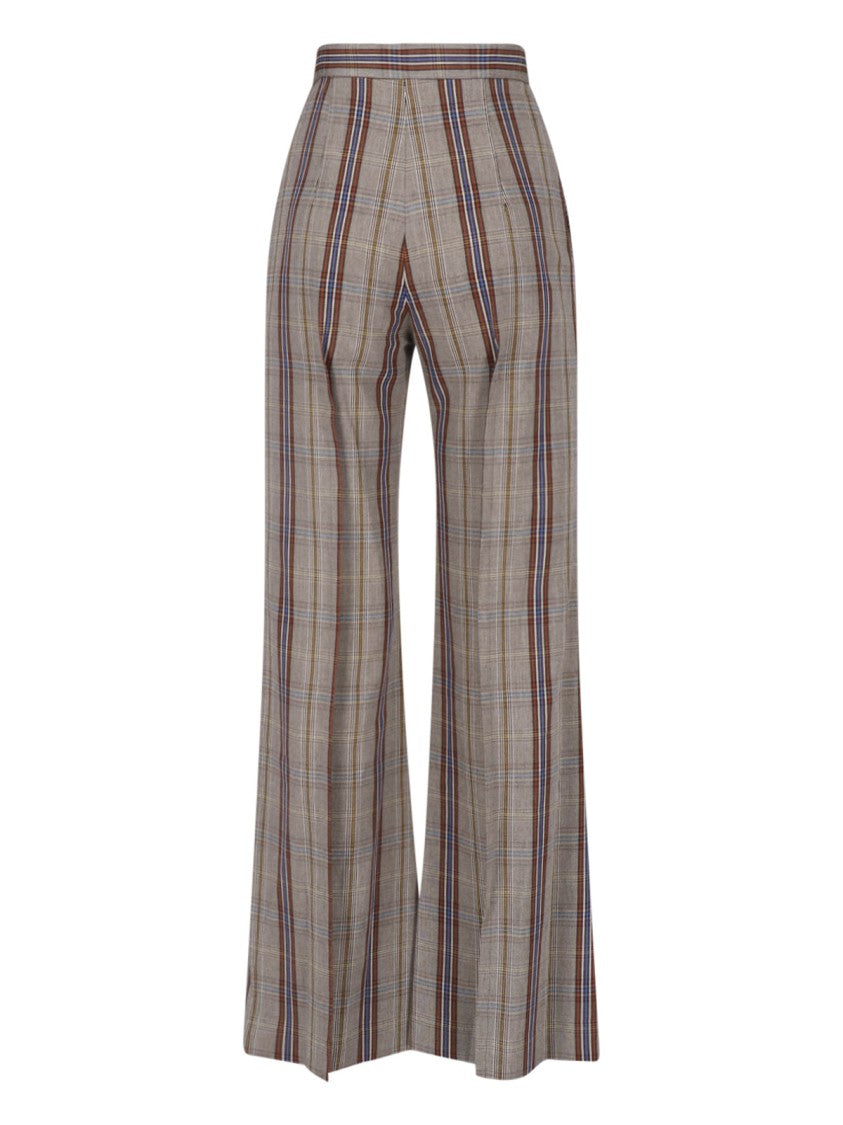 Vivienne Westwood Multicolor Check Wide-Leg Viscose Formal Pants