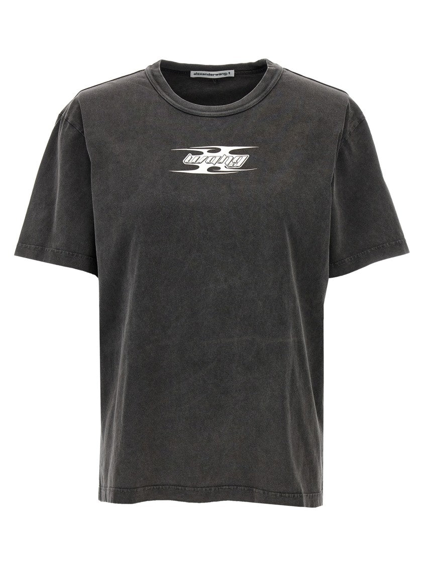 T By Alexander Wang Embossed Logo Cotton T-Shirt