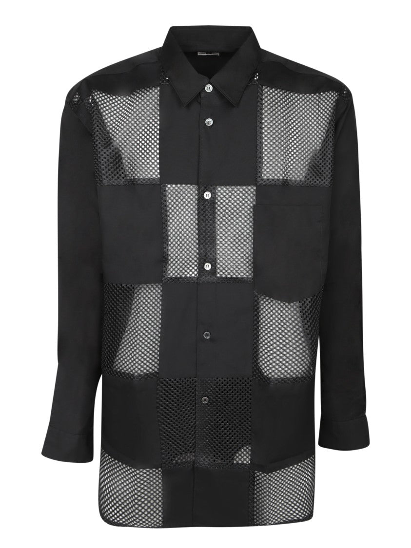 Comme Des Garçons Sheer Black Button-Up Shirt