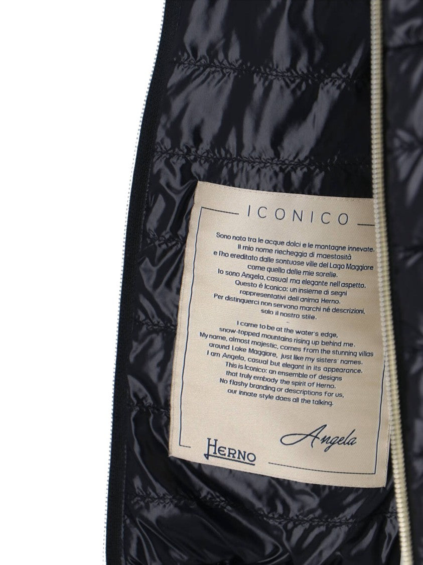 Herno Sleek Black Jacket With High Collar