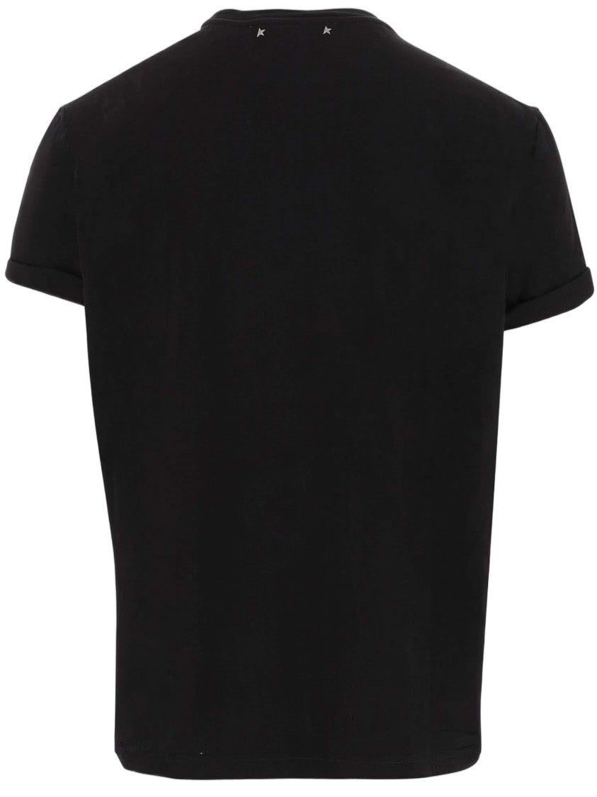Golden Goose Cotton T-Shirt With Round Neckline And Rolled Cuffs