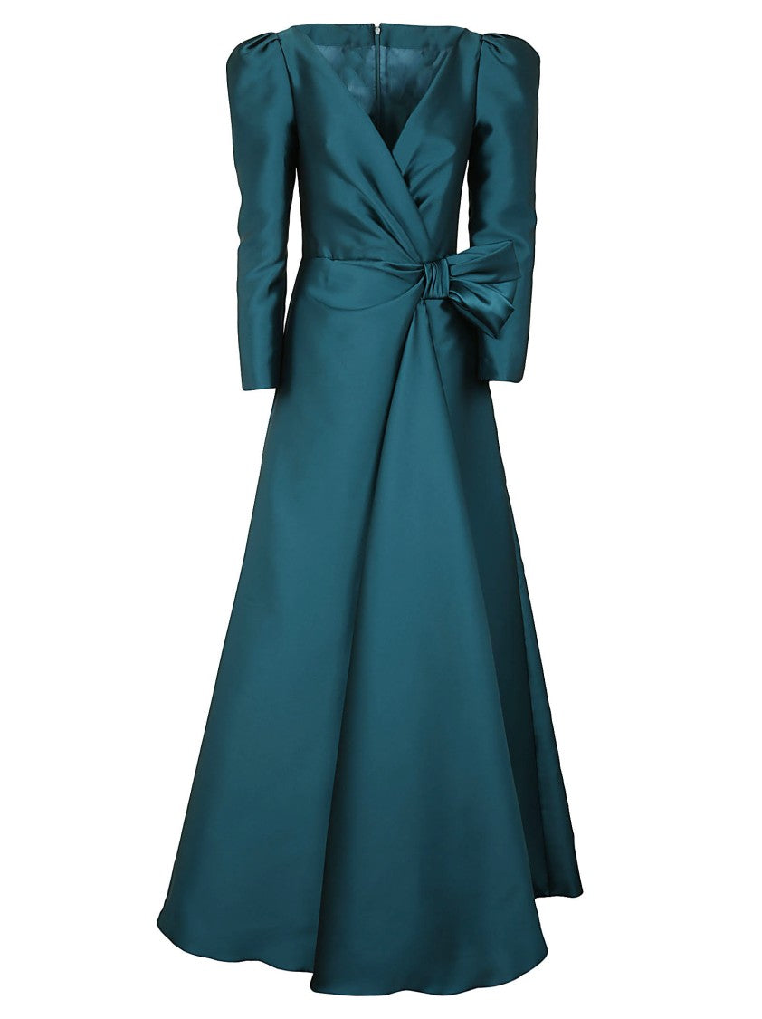 Alberta Ferretti Wrap-Style Evening Dress With Bow Detail
