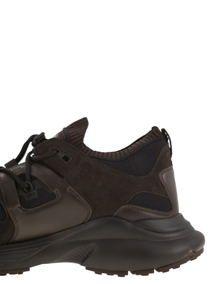 Tod's Leather And Technical Fabric Sneakers