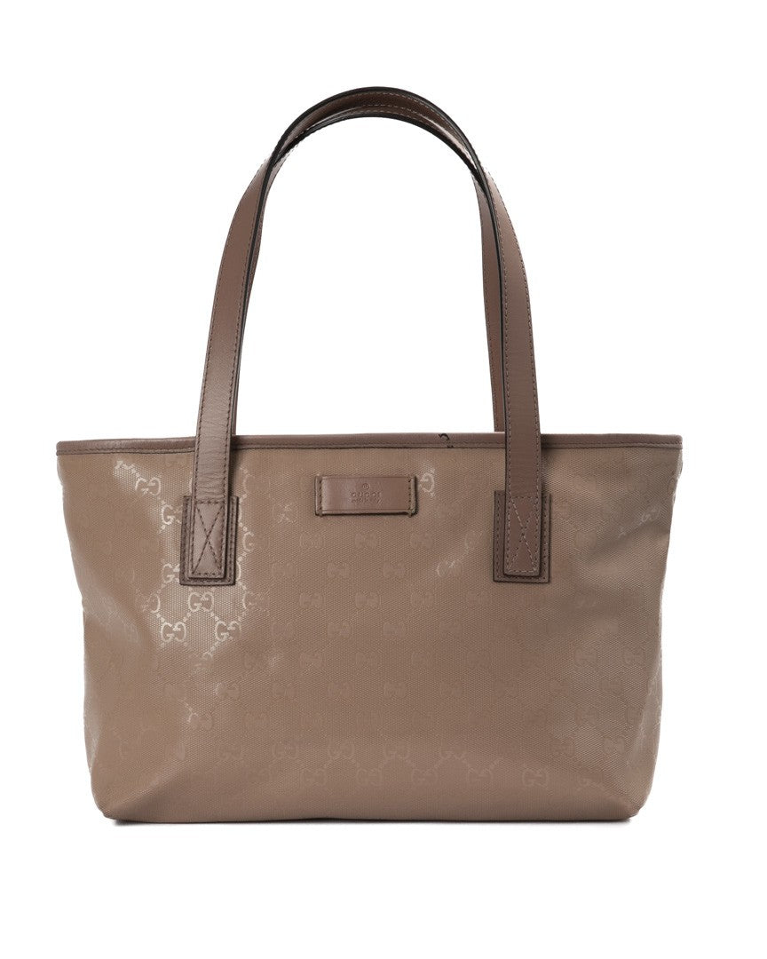 Gucci Pink Crystal Gg Supreme Small Leather Tote Bag