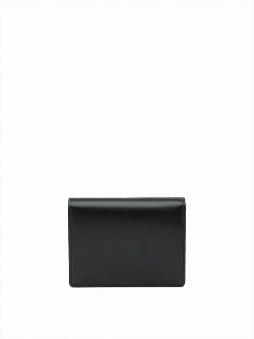 Marni Rectangular Leather Wallet With Gold-Tone Plaque