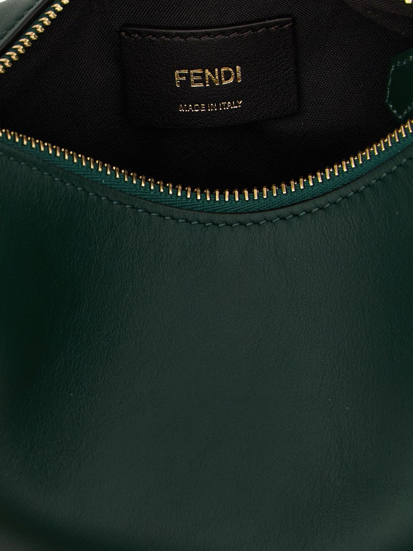 Fendi Crescent-Shaped Mini Handbag With Antiqued Logo Accent