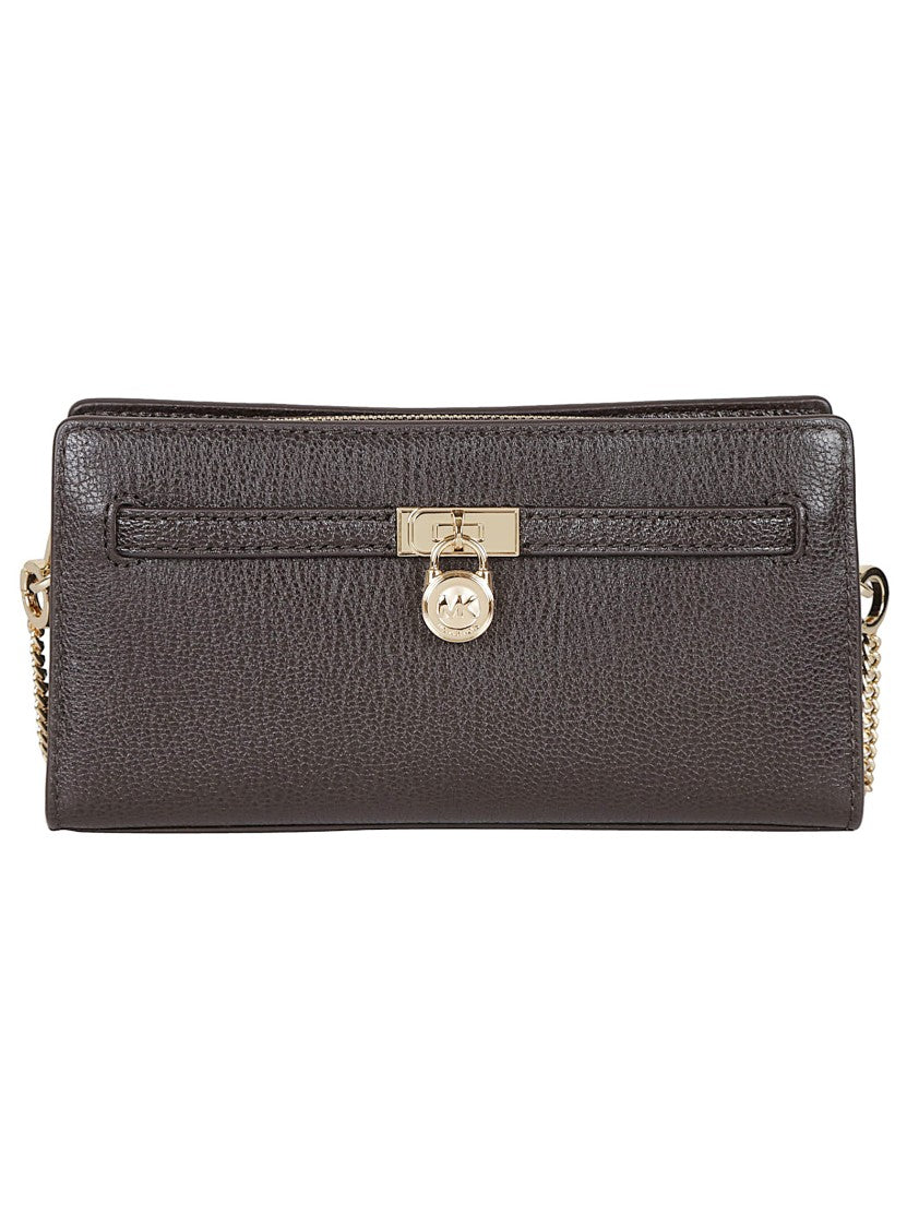 Michael Kors Hamilton Chocolate Hammered Leather Clutch