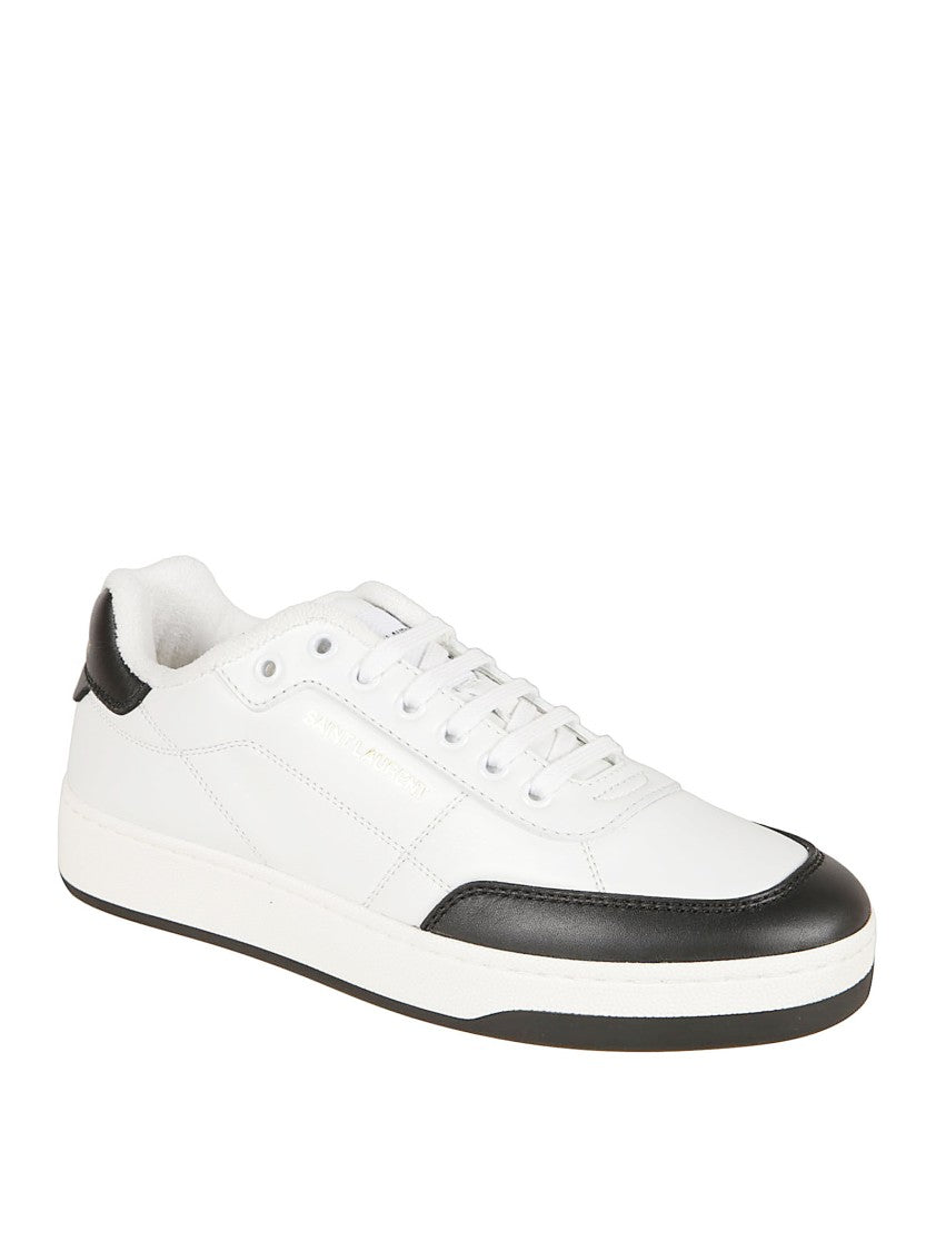Saint Laurent Low-Top Lace-Up Sneakers With Gold Signature Detailing
