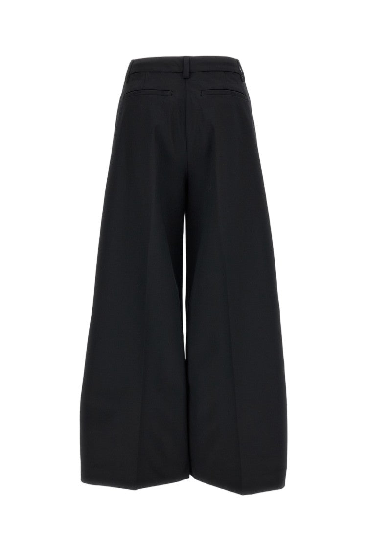 The Latest Black Wool-Blend E-Deva Wide-Leg Pants
