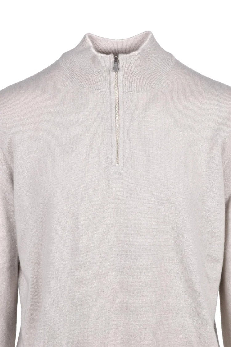 Eleventy Zip Pullover - Light Grey