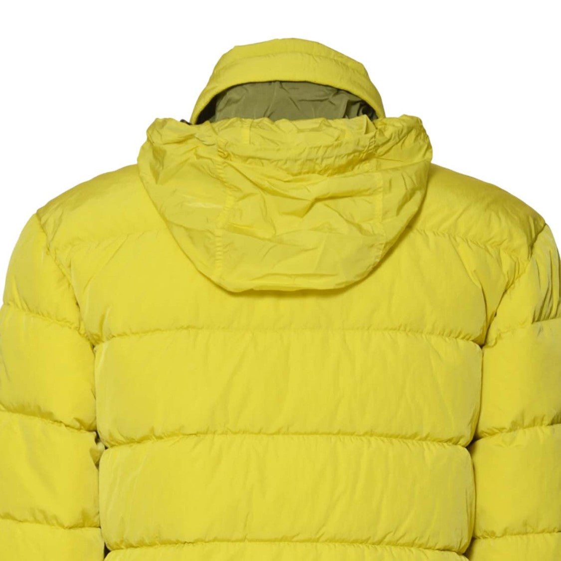 C.P. Company Bright Yellow Puffer Jacket With Quilted Insulation And Detachable Hood