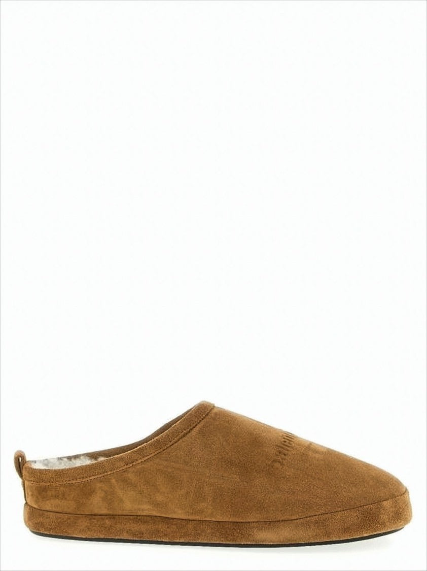 Balenciaga Suede Slip-On Mule Slipper With Plush Interior
