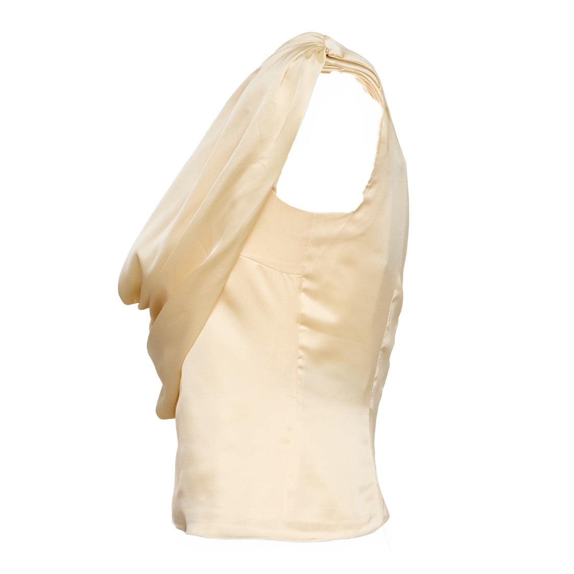 Rotate Divya Draped Asymmetric Chiffon Tank Top
