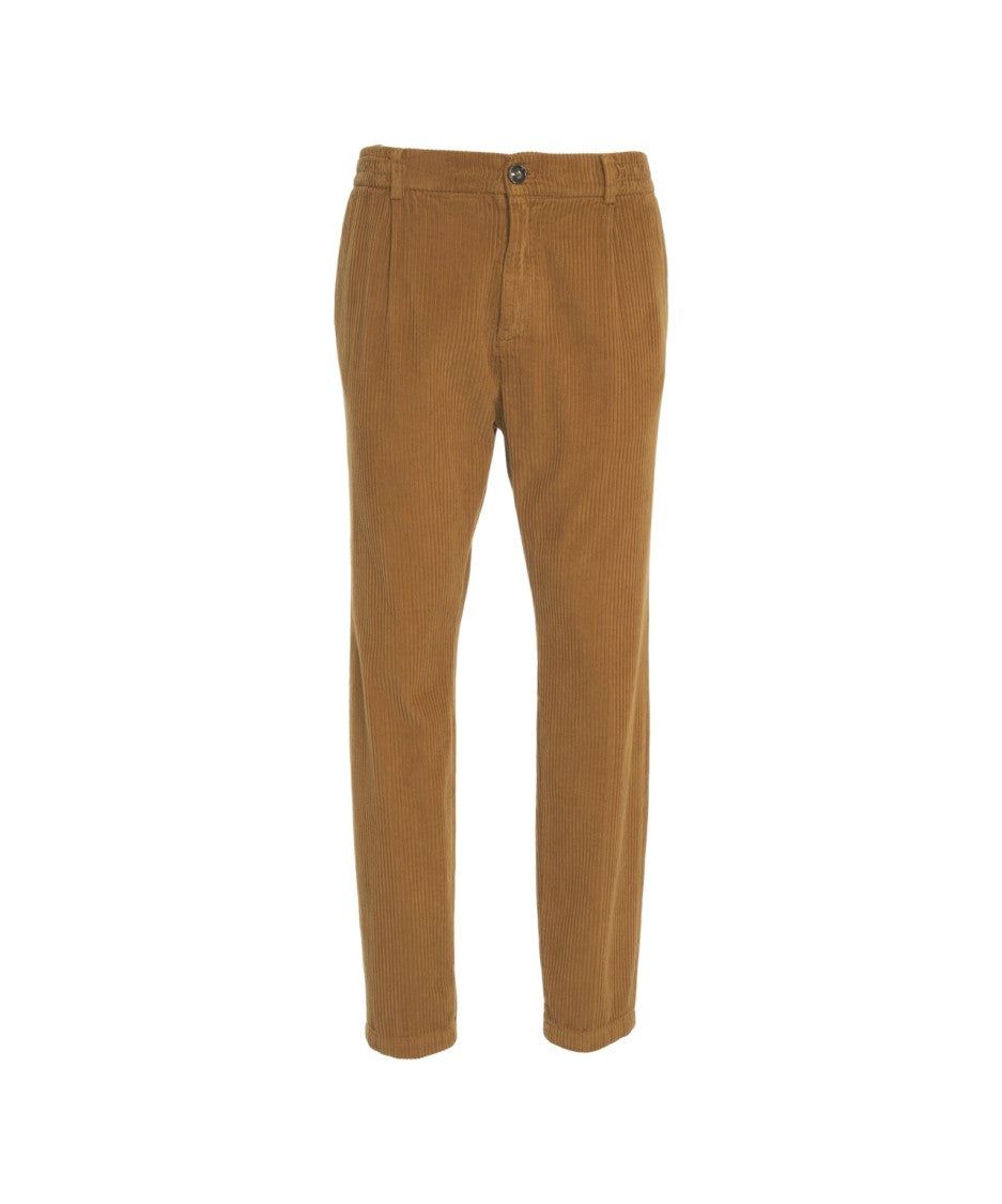 Cruna Corduroy Trousers With Pronounced Pleats And Tapered Fit