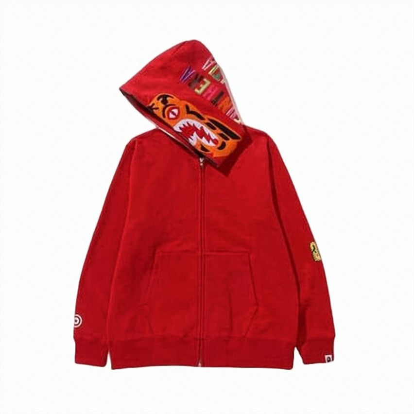 Eenk Fierce Tiger Graphic Zip-Up Hoodie By Eenk