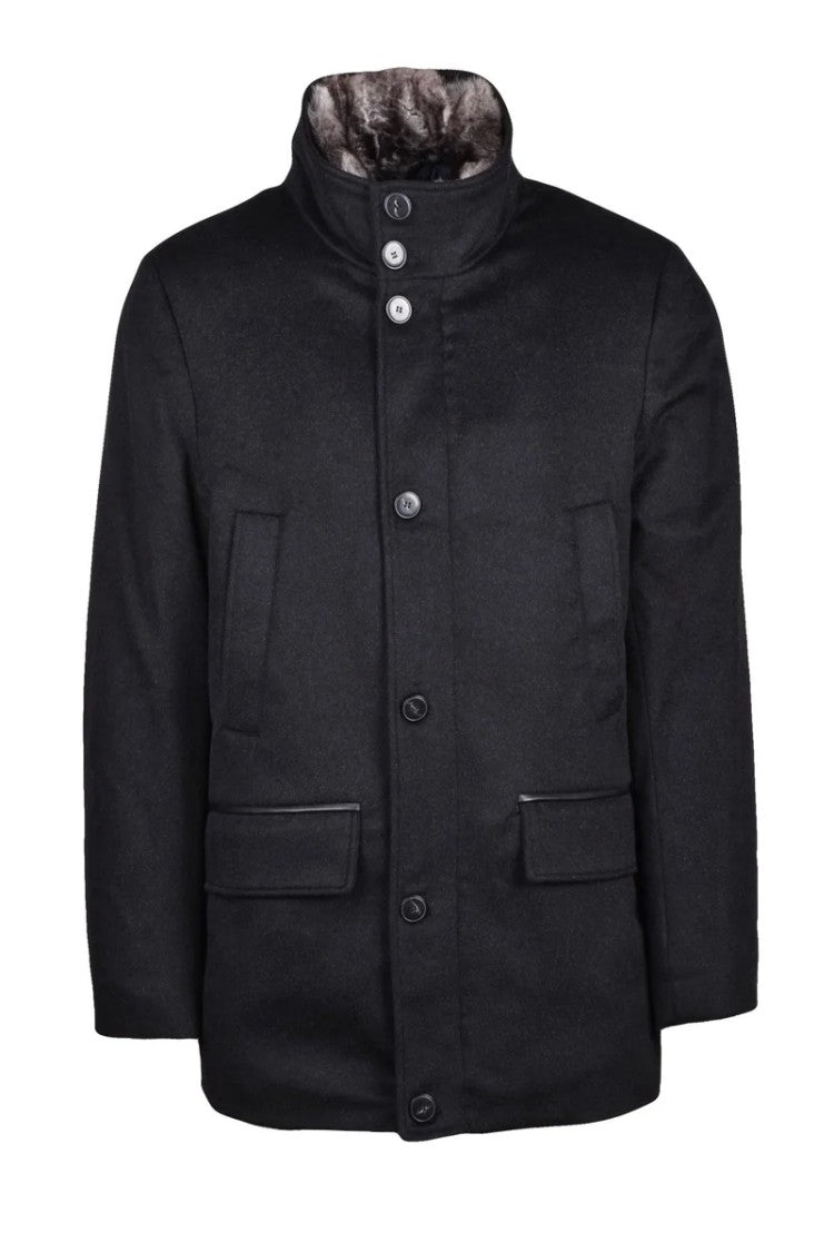 Paul & Shark Parka Cashmere Fur - Black