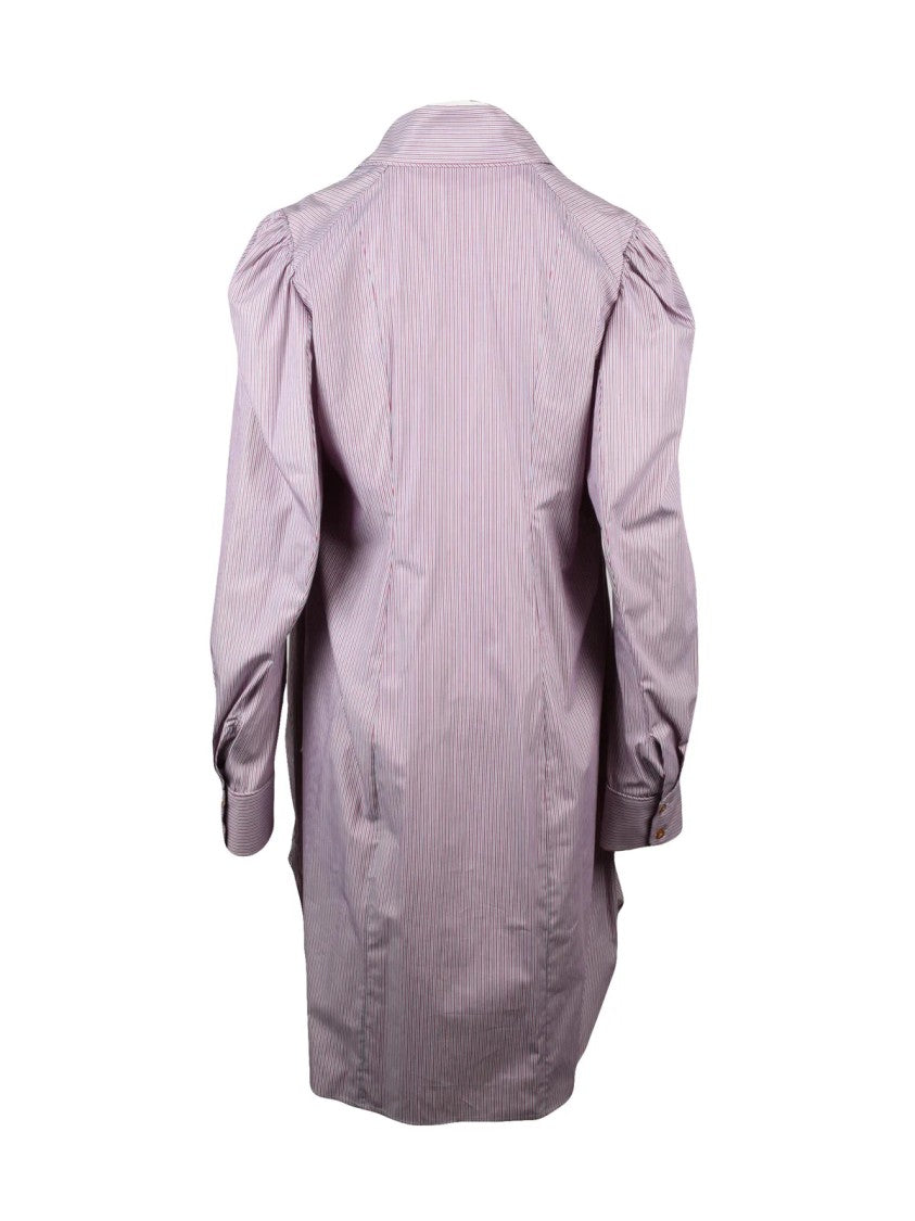 Vivienne Westwood Anglomania Anglomania Pijama Dress With Button-Down Front And Vertical Stripe Detail