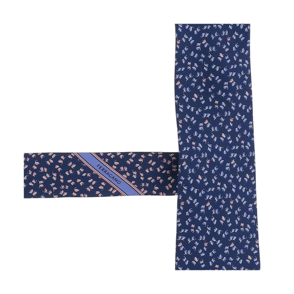 Salvatore Ferragamo Navy Delicate Floral Silk Tie