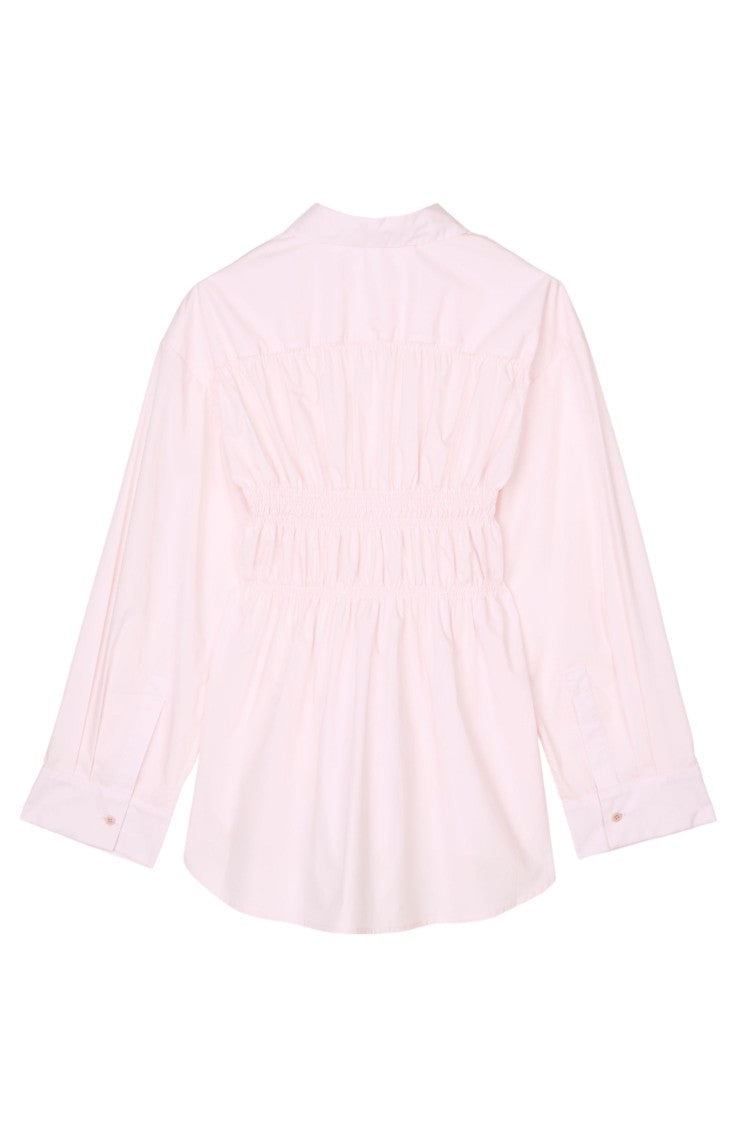 Cecilie Bahnsen Draped Ruffle Waist Cotton Shirt By Cecilie Bahnsen