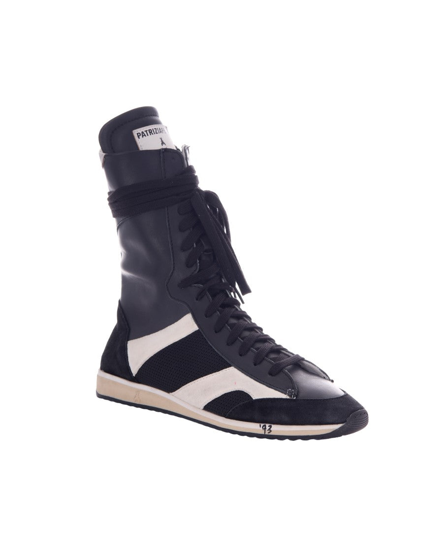Patrizia Pepe High-Top Sneakers With Suede And Leather Detailing