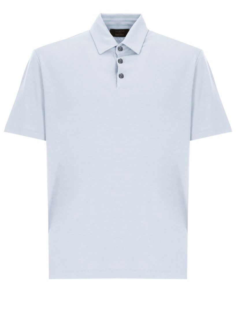 Zanone Light Blue Three Buttons Cotton Polo Shirt