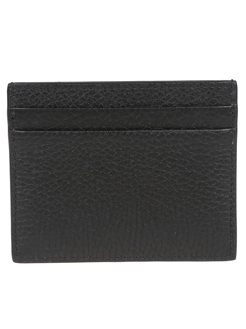 Valentino Garavani Rockstud Black Vitello Stampa Alce Card Holder