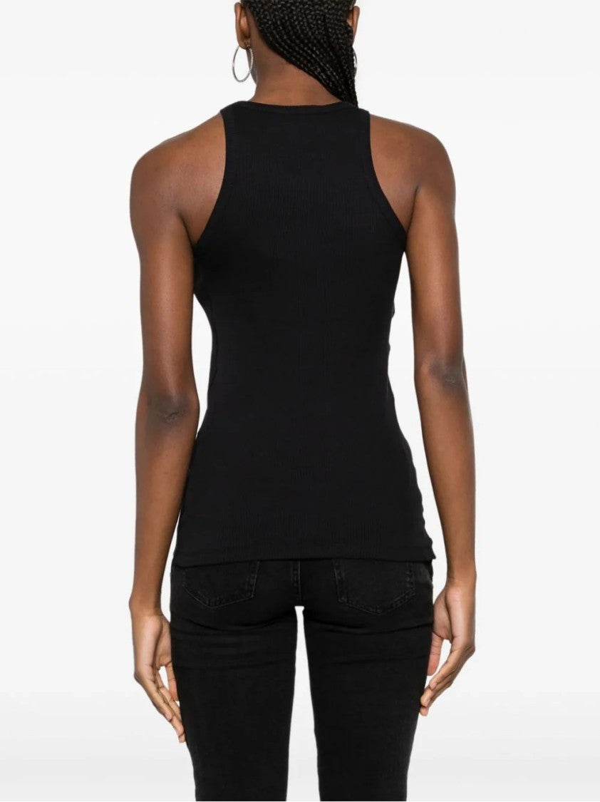 The Attico Ribbed Black Tank Top
