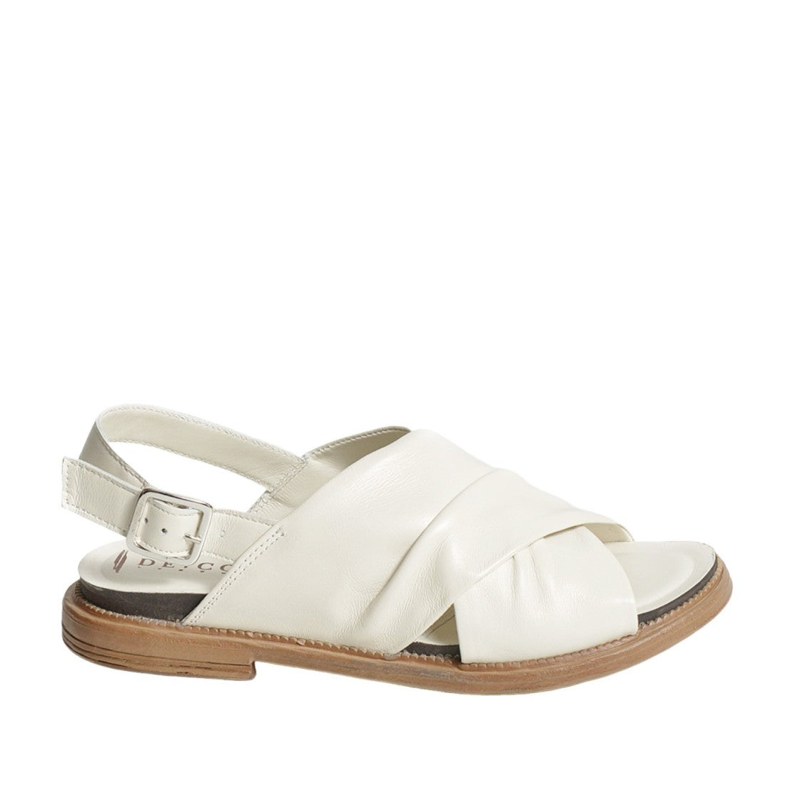 Dei Colli Crossed Strap Sandal In Soft Pleated Leather