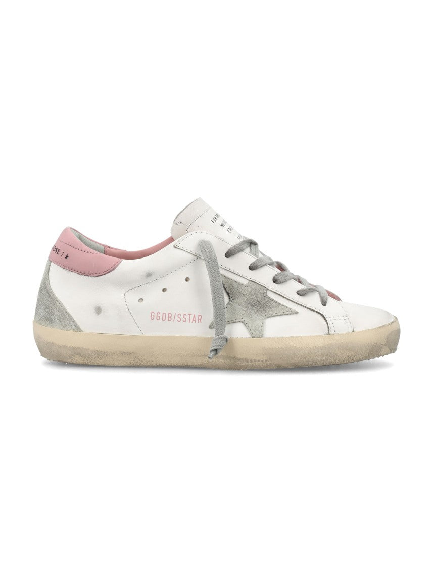 Golden Goose Superstar Distressed White Leather Low-Top Sneakers