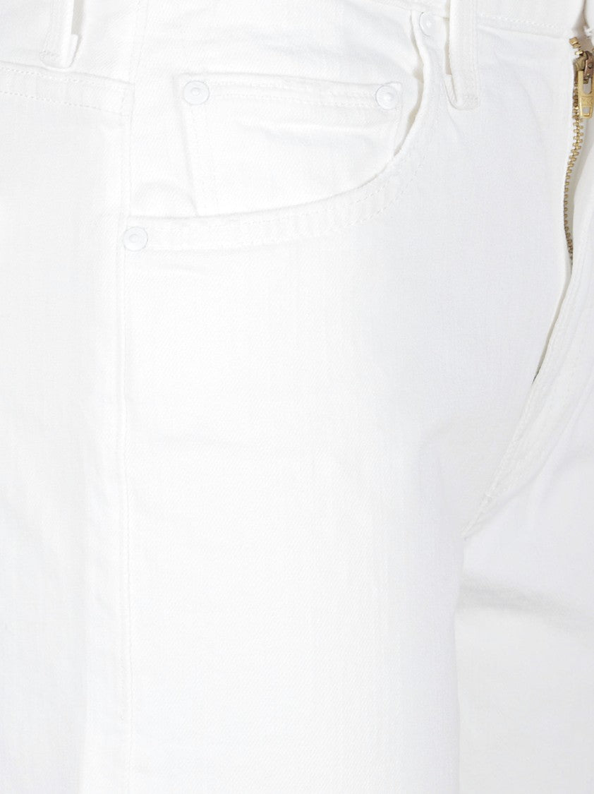 Mother Wide-Leg Cropped Pants With High Waist