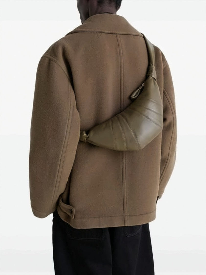 Lemaire Crescent-Shaped Shoulder Bag With Adjustable Strap And Zip Closure