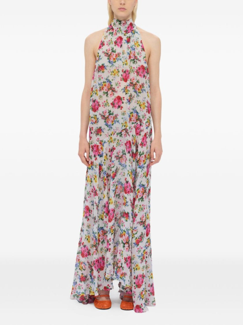Msgm Floral Print Maxi Dress