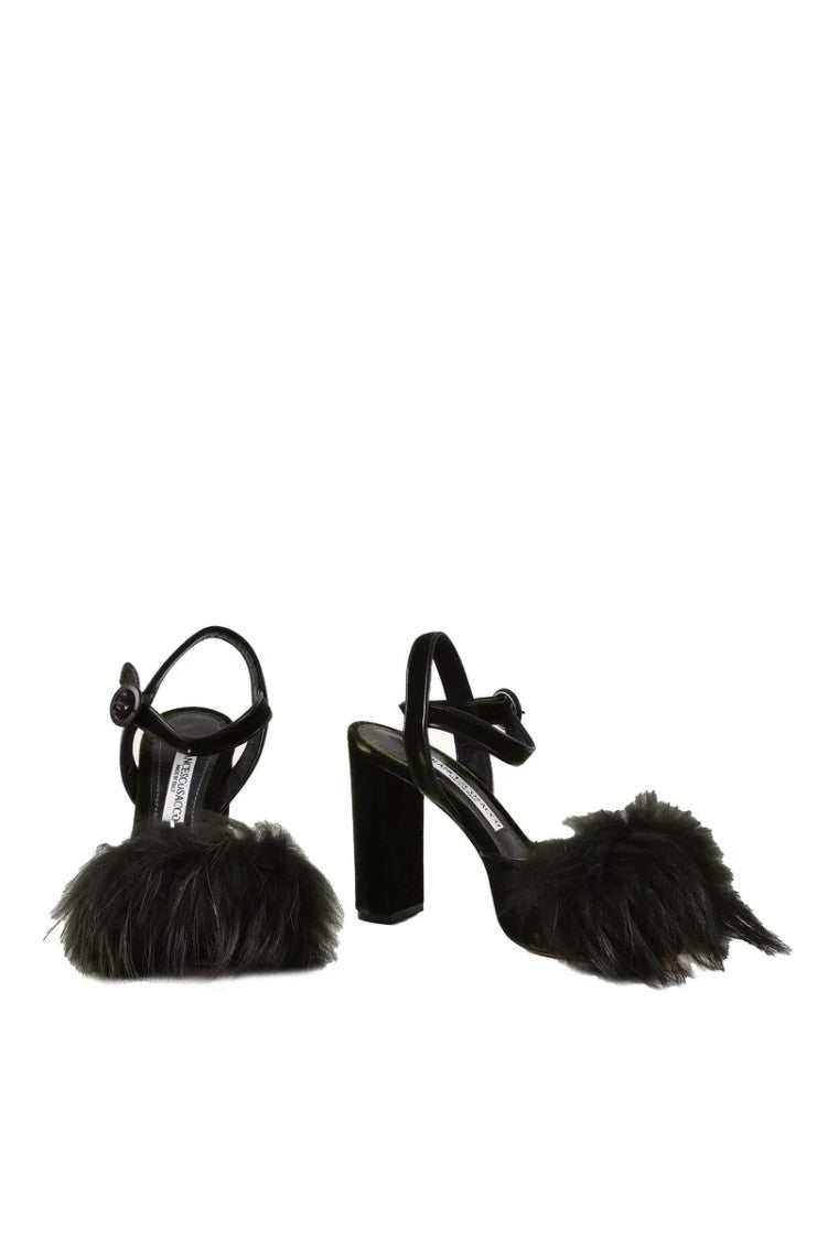 Francesco Sacco Velvet Sandal - Green