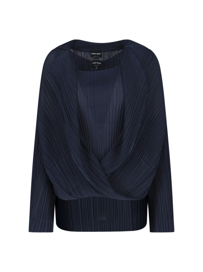 Giorgio Armani Pleated Twin-Set – Blue
