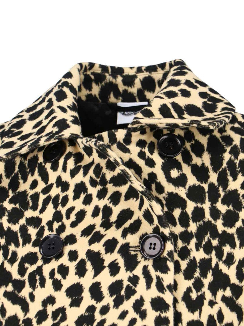 Aspesi Animal Print Coat – Brown