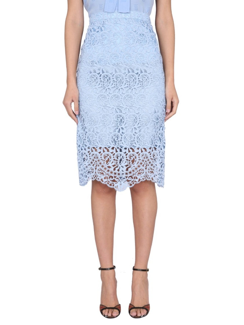 Burberry Elegant Lace Midi Skirt