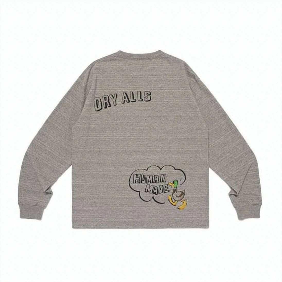 Humanmade Heathered Grey Long-Sleeve Shirt With Playful Graphics